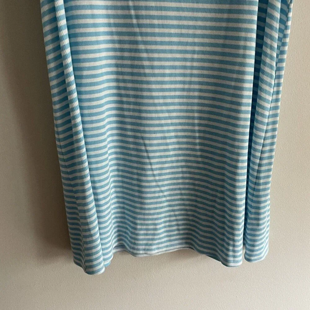 LC Lauren Conrad Women Plus XXL Blue/White Striped Short Sleeve Shift Dress - Picture 3 of 11